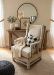 Uttermost Schafer Wingback Accent Chair 23615 Nailhead Upholstered Gray Used. Price: $450.00.