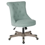 Hannah Tufted Office Chair Mint Blue Fabric With Grey Wood Base New. Price: $234.99.