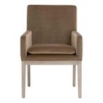 Pemberly Velvet Arm Chair 24" X 34" In Brown With Oak Base New. Price: $889.00.