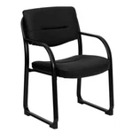 Heavy Duty Black Leather Reception Office Side Chair - Waiting Room New. Price: $174.95.