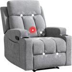 Canmov Soft Fabric Manual Recliner Chair With Massage & Heat, 2 Cup Holders New. Price: $199.99.