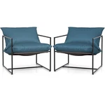 Costway Set Of 2 Sling Accent Indoor Outdoor Patio Lounge Chairs, Navy New. Price: $48.99.