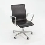 2006 Arne Jacobsen Fritz Hansen Oxford Management Desk Chair Brown Leather Used. Price: $1500.00.