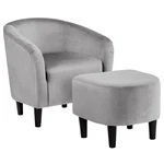 Yaheetech Accent Chair With Ottoman Set, Modern Upholstered Soft Barrel New. Price: $212.63.