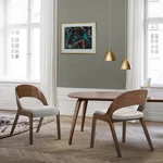Polly Set Of 2 Mid-century Dining Chairs Gray Upholstery And Walnut New. Price: $449.91.