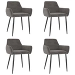 Dining Chair Set Of 4 Dark Grey Velvet (100% Polyester), Metal New. Price: $429.81.