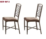 Acme Aldric Metal Dining Cross-back Chairs Set Of 2 Antique Finish & Padded Seat New. Price: $200.00.
