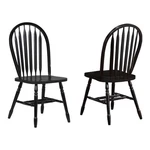 Maklaine Arrowback Windsor Dining Side Chair Black/cherry Solid Wood Set Of 2 New. Price: $385.06.