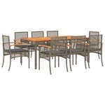 Patio Dining Set With Cushions Outdoor Garden Seating Gray Poly Rattan Vidaxl New. Price: $381.99.