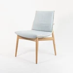 2021 EOO4 Dining Chair By Eoos For Carl Hansen Blue Fabric White Edge Oak Frame Used. Price: $1500.00.