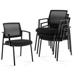 Sweetcrispy Mesh Back Stacking Arm Chairs 4 Pack, Upholstered Fabric Ch... New. Price: $275.74.