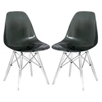 Leisuremod Dover Dining Side Chair With Acrylic Eiffel Base Black Set Of 2 New. Price: $202.90.