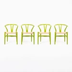 2021 CH24 Wishbone Dining Chair By Wegner For Carl Hansen Green 4X Avail Used. Price: $575.00.