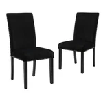Furniture 37.75" Velvet & Wood Dining Chair Black (set Of 2) New. Price: $162.95.