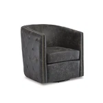 Signature Design By Ashley Casual Brentlow Swivel Accent Chair, Distressed Black New. Price: $485.73.