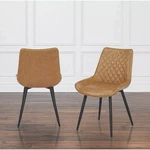 Set Of 2 Cooly Tufted Faux Leather Dining Chairs Camel - Abbyson Living New. Price: $199.99.