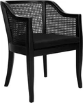 Elegant Rina Black Solid Wood Dining Chair With Cane Accents - Ready To Use New. Price: $580.99.