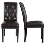 Yaheetech Upholstered Dining Chairs Set Of Modern Leather 2, Brown New. Price: $133.99.