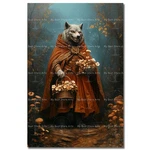 Wolf Rocking Chair Art Print, Cottagecore Fantasy Poster, Animal Gothic Decor New. Price: $140.00.