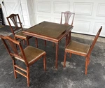 Vtg 1940 Leg-o-matic Lorraine Table Folding Chairs Camper Airstream Tiny House Used. Price: $499.00.