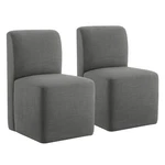 Chita Dining Chairs With Casters Set OF2, Upholstered Armless Rolling New. Price: $413.99.