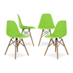 Aron Living Pyramid 17.5" Plastic And Wood Dining Chairs Black (set Of 4) New. Price: $175.99.