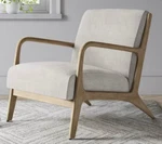 Natural Wood Armchair Cream Upholstery Mid-century Modern Esters Threshold Nib New. Price: $175.00.