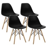 Modern Mid Century Shell Lounge Plastic Natural Wooden Legs For Kitchen Dining New. Price: $260.99.