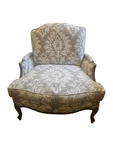 Ethan Allen Versailles Bergere Lounge Living Room Armchair Damask Print Used. Price: $1299.00.