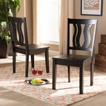 Baxton Studio Fenton Dark Brown Wood Dining Chairs Set 2 New. Price: $206.00.