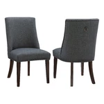 Linon Hale Set Of 2 Dining Chairs Upholstered Gray Fabric Espresso Wood Legs New. Price: $324.36.