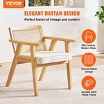 Mid Century Modern Rattan Chair, Beige New. Price: $128.35.