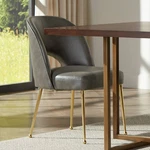 55 Downing Kais 21" Wide Gray Faux Leather And Gold Legs Dining Chair New. Price: $327.98.