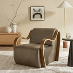 Atrium Vegan Leather Accent Armchair In Mushroom New. Price: $642.50.