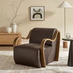 Atrium Vegan Leather Accent Armchair In Espresso New. Price: $642.50.