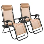 Elevon Zero Gravity Chair Set Of 2 With Cup Holder & Removable Pillows, New. Price: $137.05.
