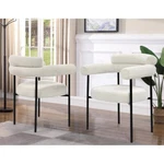 Cream Boucle Upholstered Dining Chair Set Of 4 W/ Armrest Kitchen Side New. Price: $825.00.