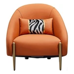 American Eagle Design EK-Y1012-ORG Modern Chic Orange Leather Accent Chair New. Price: $1292.40.
