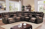 New 115" Sectional 2-RECLINERS Two-tone Brown Leather Gel Traditional Rustic Set. Price: $1879.99.