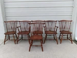 6 Dining Chairs Pennsylvania House Country Fiddleback Spindles Craftsman Windsor Used. Price: $550.00.