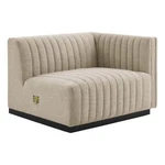 Modway Conjure Modern Channel Tufted Fabric Right-arm Chair In Beige New. Price: $735.43.