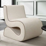 Tov Senna 22" Wide Cream Basketweave Tweed Modern Wiggle Accent Chair New. Price: $579.00.