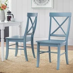 Set Of 2 Albury Cross Back Dining Chairs Blue - Buylateral New. Price: $99.99.