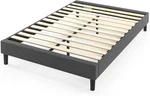 Zinus Curtis Upholstered Platform Bed Frame Wood Slats No Box Spring Queen New. Price: $99.00.