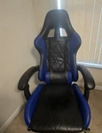 Shahoo Gaming Blue Chair With Footrest And Massage Lumbar Support Used. Price: $90.00.