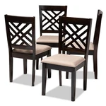Baxton Studio Caron Fabric Wood Dining Chairs Sand Brown Set Of 4 New. Price: $290.99.