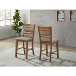 Brown Wooden 2PCS Counter Dining Chair W/ Cushion, Upholstered Kitchen Set New. Price: $275.00.