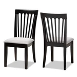 Baxton Studio Minette Gray Upholstered Espresso Wood 2-PIECE Dining Chair Set New. Price: $166.11.