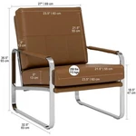 Studio Designs Home Allure Blended Leather Accent Arm Chair In Caramel Brown New. Price: $405.64.