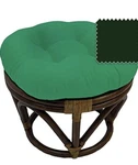 International Caravan Furniture Piece Rattan Footstool With Twill Cushion Used. Price: $40.00.